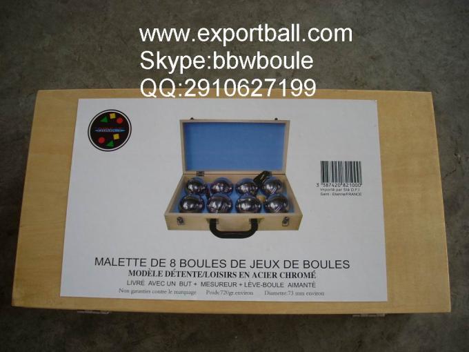 8 wooden box Bocce ball, Petanque, Boules, Boccia set, garden games, Outdoor sports set
