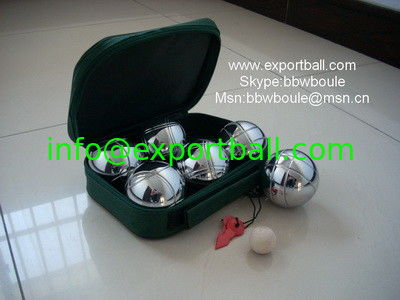 factory wholesale/retail petanque set in nylon bag with zip, wooden box, aluminum box
